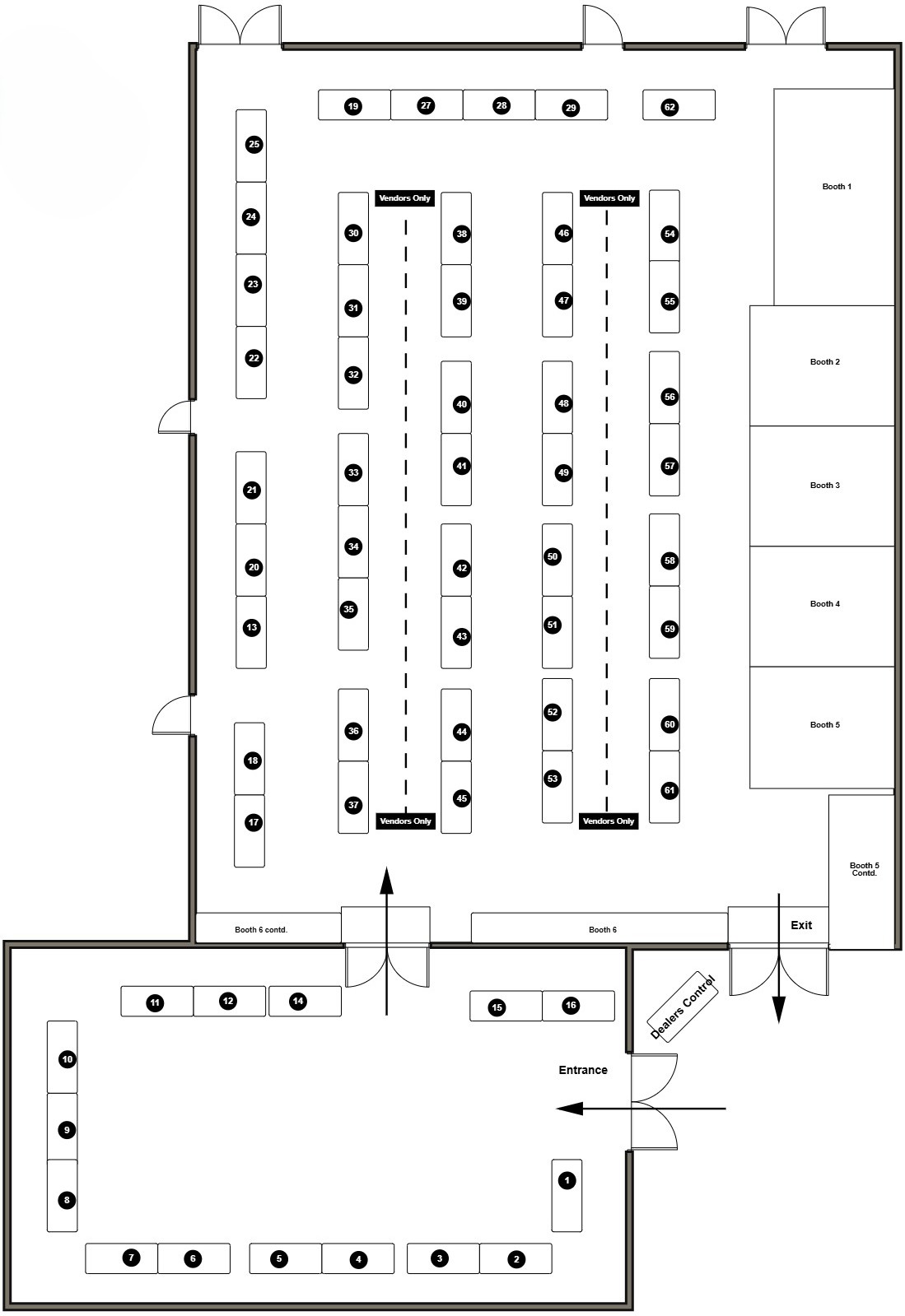 Vendor's Hall Map